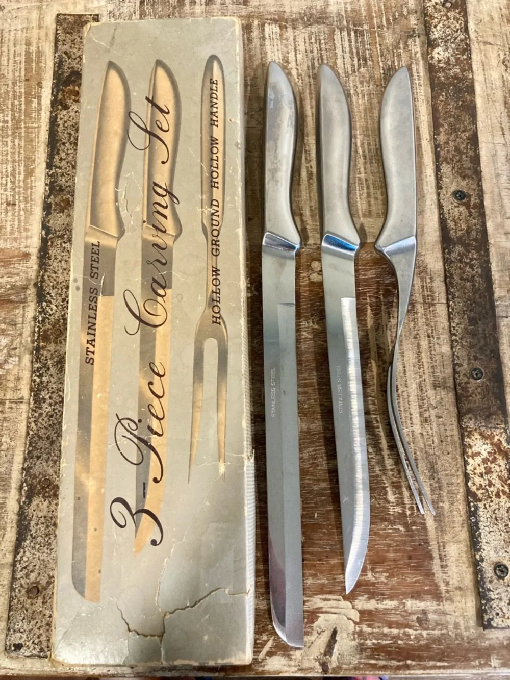 Retro 3-Piece Carving Set - Stainless Steel - Japan